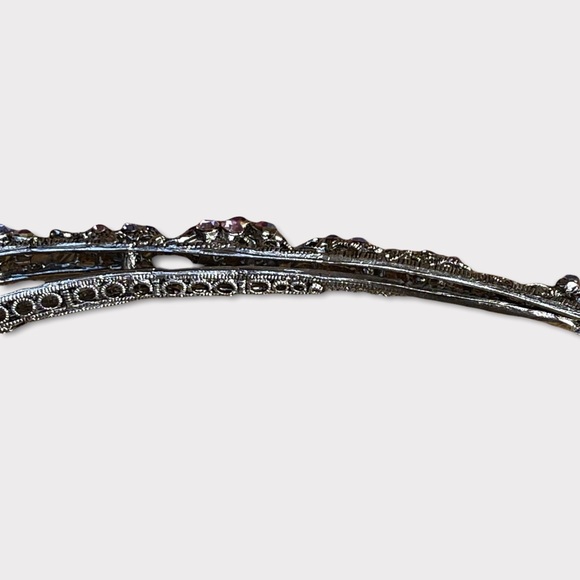 Vintage Swarovski Crystal hair clip w/beautiful silver work - Picture 7 of 13